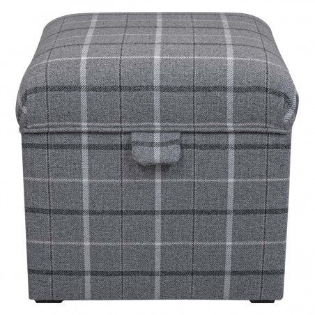 Grey Plaid Storage Box