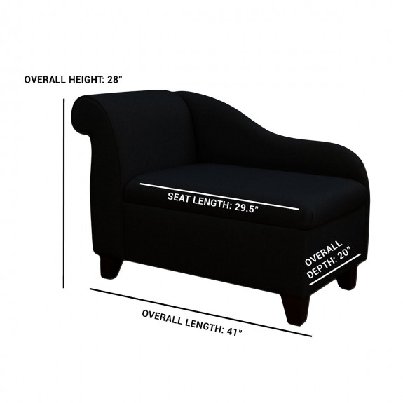 41" Storage Chaise Longue in a Malta Jasper Deluxe Velvet Fabric
