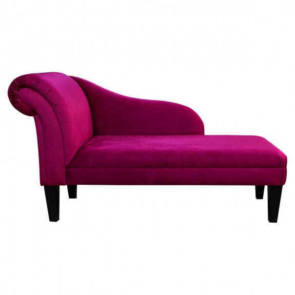 Clearance 52" Medium Chaise Longue in a Monaco Boysenberry Supersoft Velvet Fabric