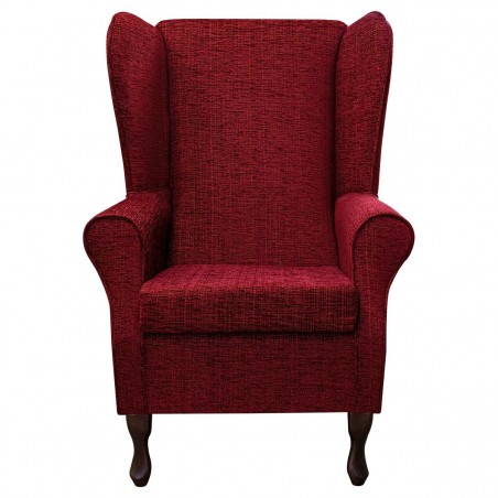 Large High Back Chair in a Portobello Red Wine Fabric
