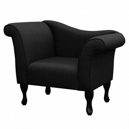black herringbone accent chair with black legs