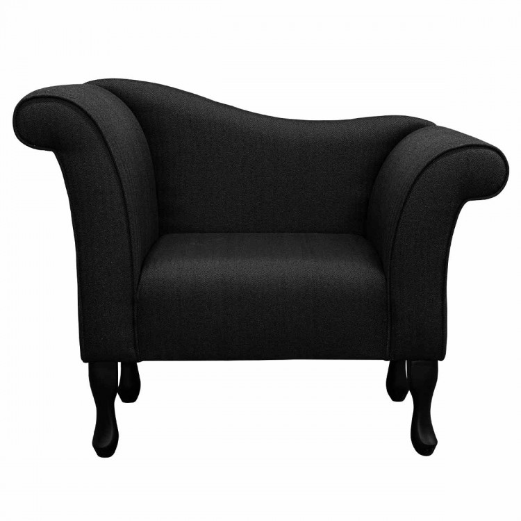 herringbone accent chair in black