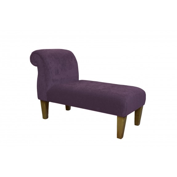 41" Mini Armless Chaise Longue in a Belvedere Plum Fabric