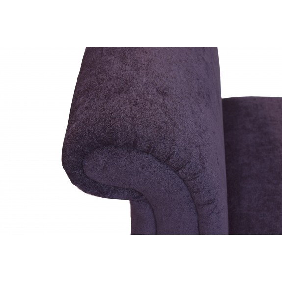 41" Mini Armless Chaise Longue in a Belvedere Plum Fabric