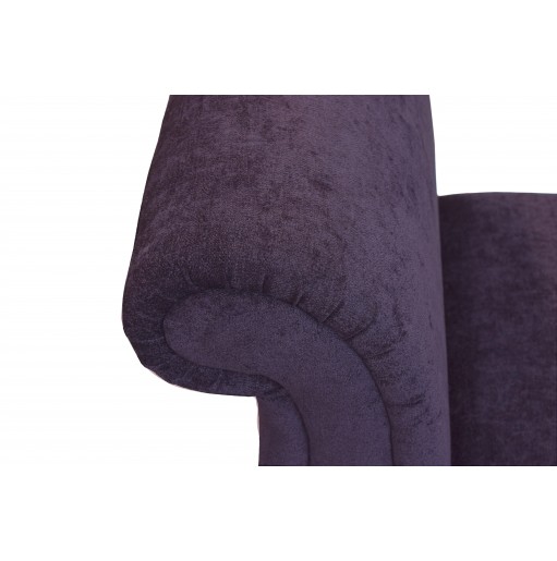 41" Mini Armless Chaise Longue in a Belvedere Plum Fabric