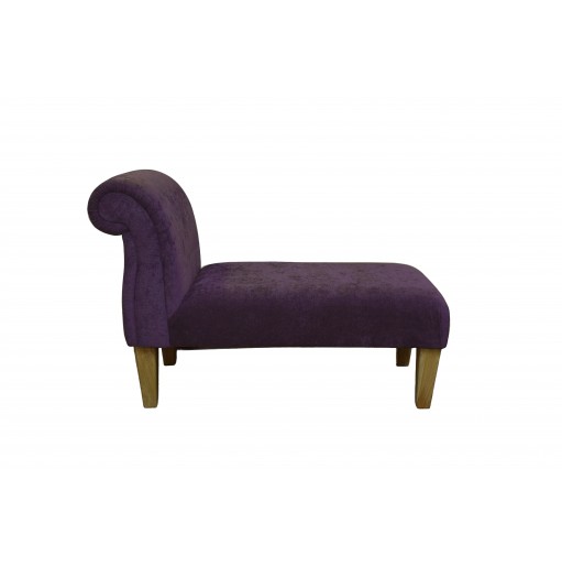 41" Mini Armless Chaise Longue in a Belvedere Plum Fabric