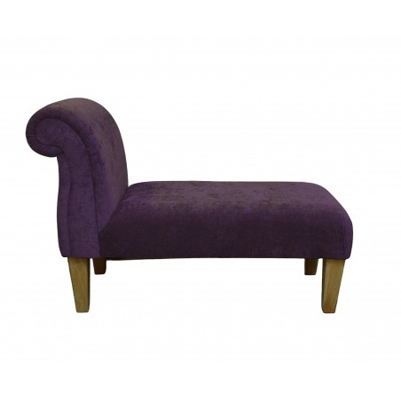 41" Mini Armless Chaise Longue in a Belvedere Plum Fabric