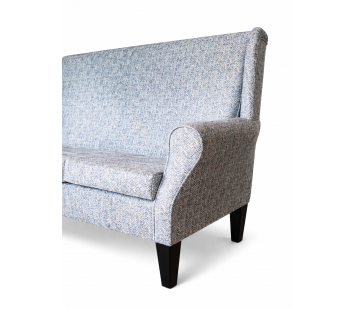 3 Seater Wingback Sofa in Accento Chevron Blue Steel Fabric
