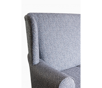 3 Seater Wingback Sofa in Accento Chevron Blue Steel Fabric