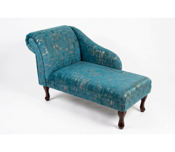 45" Medium Chaise Longue in Seville Peacock Fabric