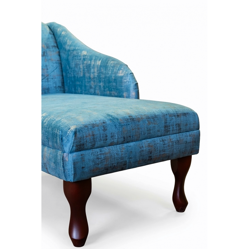 45" Medium Chaise Longue in Seville Peacock Fabric - Details 45" Medium Chaise Longue in Seville Peacock Fabric - Details