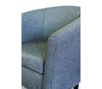 Designer Tub Chair in a Perth Herringbone Slate Fabric