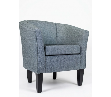Designer Tub Chair in a Perth Herringbone Slate Fabric