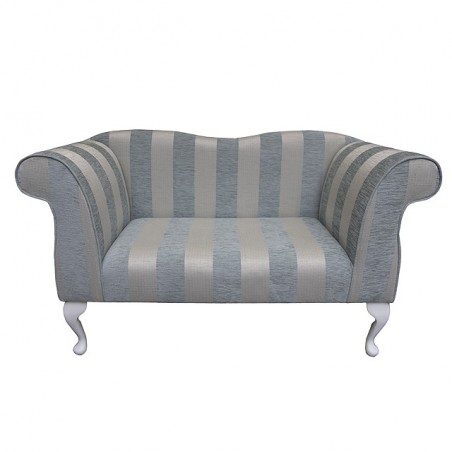 Small Chaise Sofa in a Woburn Blue Stripe Fabric