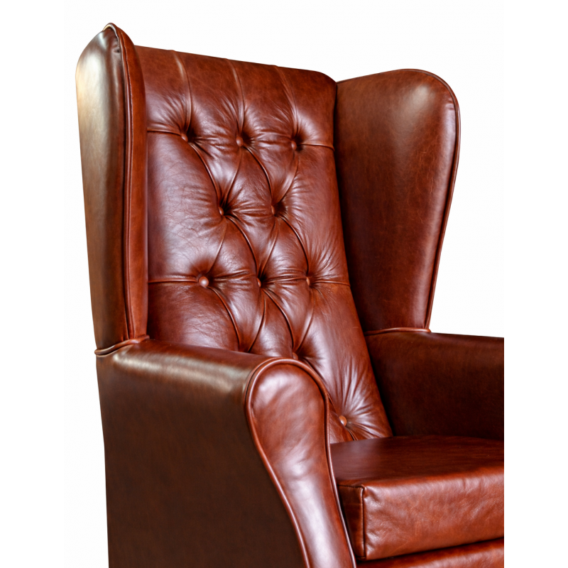 Buttoned Large High Back Chair Side Buttoned Large High Back Chair Side