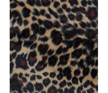 Storage Footstool Ottoman in Leopard Print Velboa Faux Fur Fabric