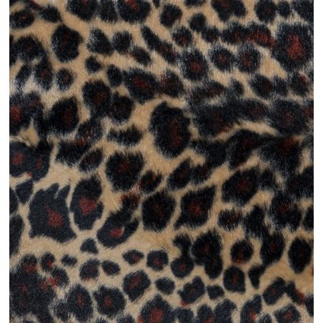 Leopard Print Velboa Faux Fur Fabric