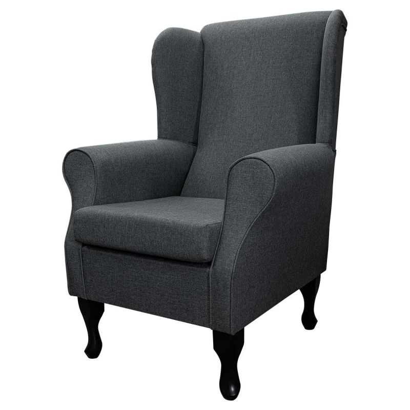 Standard Wingback Westoe Chair in a Dark Grey Sawana Fabric | Beaumont Standard Wingback Westoe Chair in a Dark Grey Sawana Fabric | Beaumont
