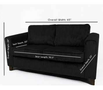 Palma Medium Sofa – Costa Brava Charcoal Striped Faux Fur Fabric