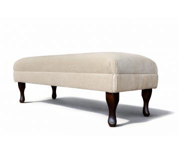 Bench Footstool in Adrano Oatmeal Velvet Fabric