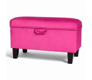 Storage Footstool in a Cambio Fuchsia Matt Luxury Velvet Fabric