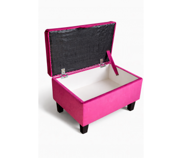 Storage Footstool in a Cambio Fuchsia Matt Luxury Velvet Fabric