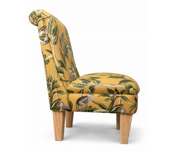 Bedroom Chair in a Fryetts Monkey Ochre Tropical Fabric