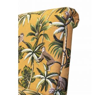 Bedroom Chair in a Fryetts Monkey Ochre Tropical Fabric