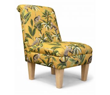Bedroom Chair in a Fryetts Monkey Ochre Tropical Fabric