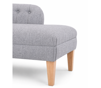 60" Large Deep Buttoned Chaise Longue in Aqua Clean Hove Grey Fabric