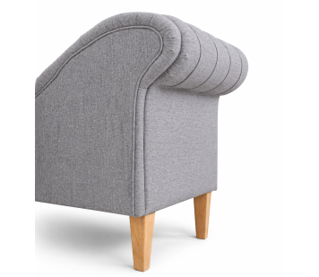 60" Large Deep Buttoned Chaise Longue in Aqua Clean Hove Grey Fabric
