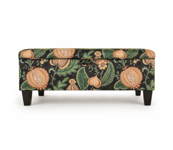Clearance Storage Bench Stool in Cantaloupe Forest Fabric