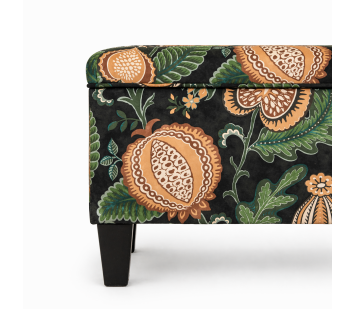 Clearance Storage Bench Stool in Cantaloupe Forest Fabric