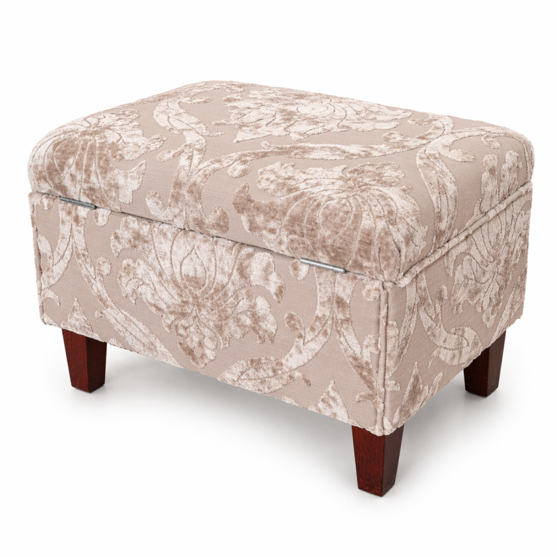 Clearance Storage Ottoman in a Premium Chenille Fabric - Back