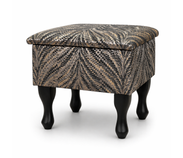 Clearance Small Dressing Table Stool in a Luxor Lava Charcoal Fabric
