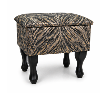 Clearance Small Dressing Table Stool in a Luxor Lava Charcoal Fabric