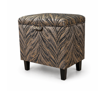 Clearance Tall Storage Footstool in Luxor Lava Charcoal Fabric