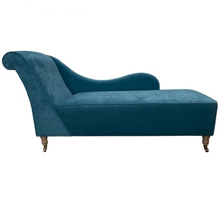 72" Large Monaco Chaise Longue in Dolce Bermuda Strie Velvet Fabric