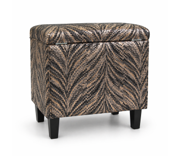 Clearance Tall Storage Footstool in Luxor Lava Charcoal Fabric