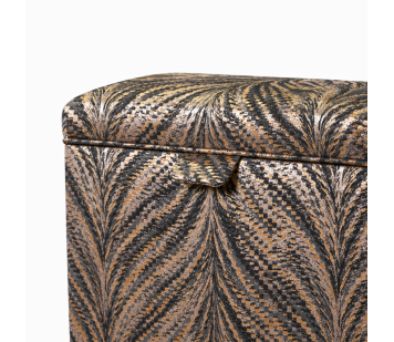 Clearance Tall Storage Footstool in Luxor Lava Charcoal Fabric