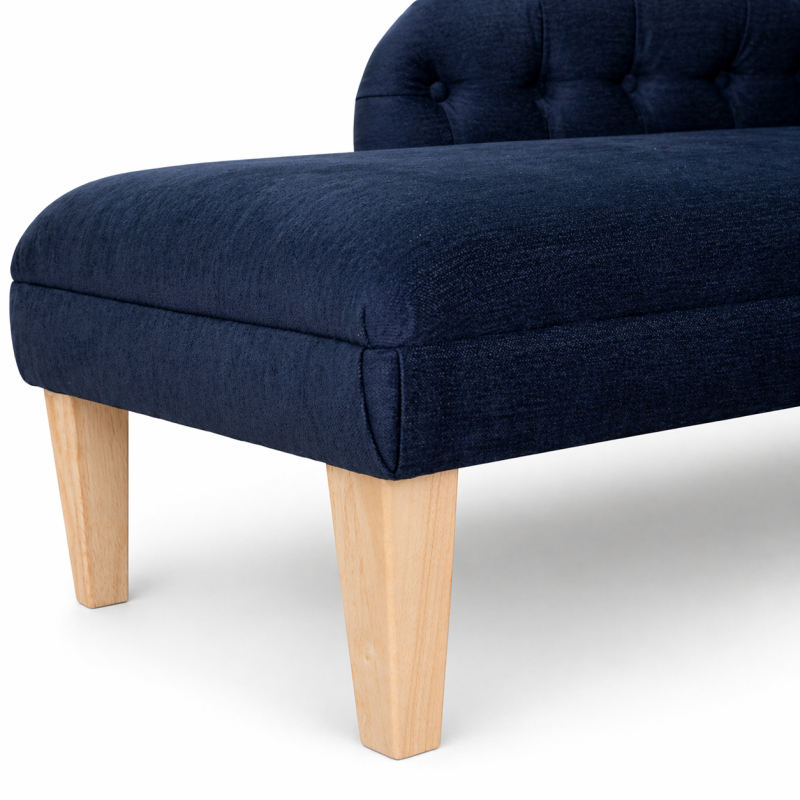 52" Medium Buttoned Chaise Longue - legs
