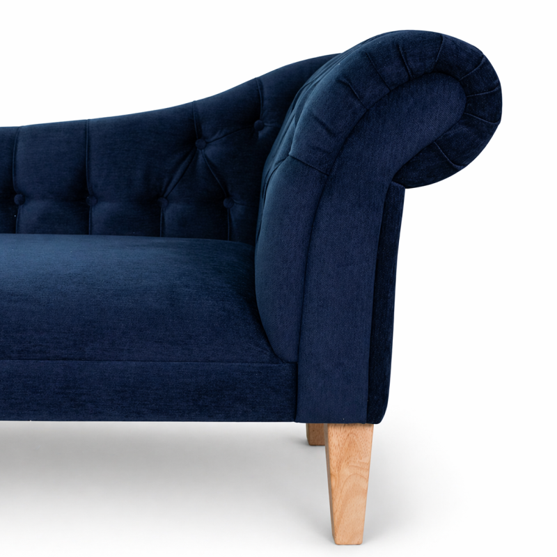 52" Medium Buttoned Chaise Longue - Arm