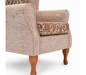 Clearance Standard Wingback Westoe Chair in a Combination of Oat Lusaka & Celadon Fabrics