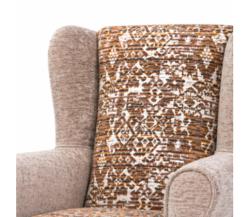 Clearance Standard Wingback Westoe Chair in a Combination of Oat Lusaka & Celadon Fabrics
