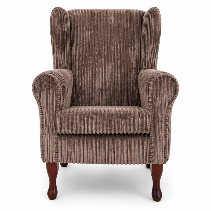 Clearance Standard Wingback Westoe Chair in Brown Jumbo Cord