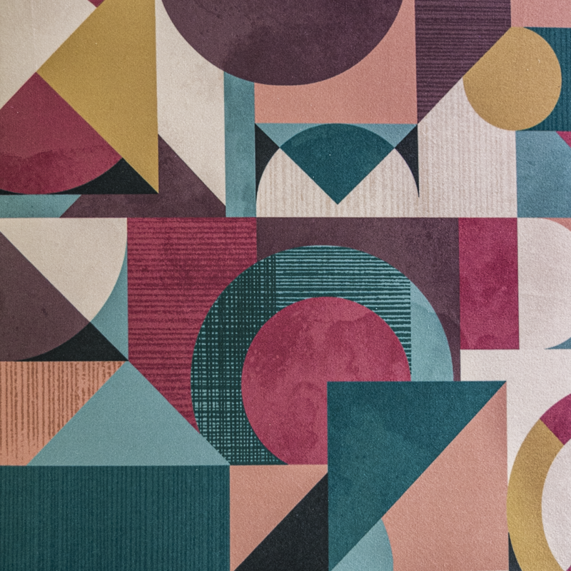 Purple Geormetrica Velvet Fabric