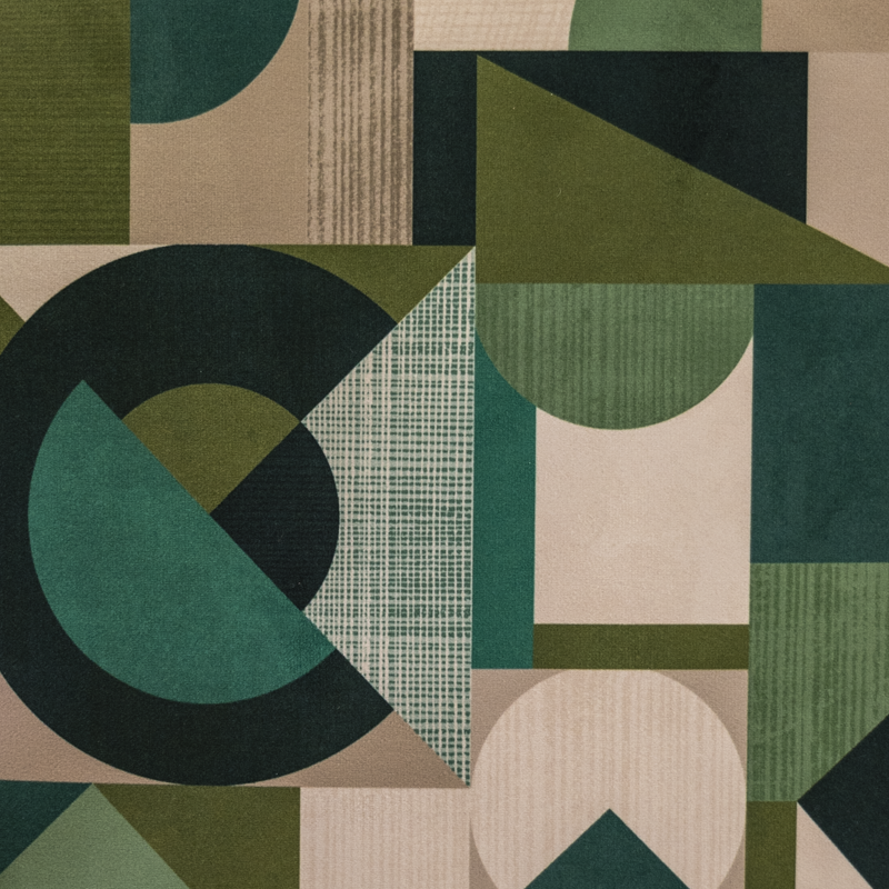 Green Geormetrica Velvet Fabric Green Geormetrica Velvet Fabric