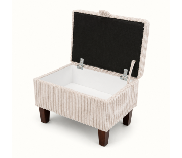 Clearance Storage Ottoman in a Beige Jumbo Cord Fabric