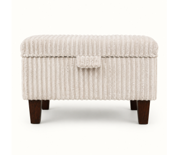 Clearance Storage Ottoman in a Beige Jumbo Cord Fabric