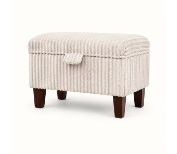 Clearance Storage Ottoman in a Beige Jumbo Cord Fabric